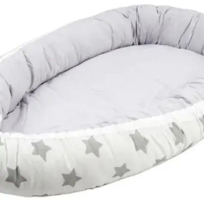 Lulando - Babynest Sterren 80 X 45 Cm Grå/Vit