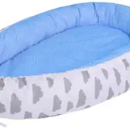 Lulando - Babynest Wolken 80 X 45 Cm Blå/Vit