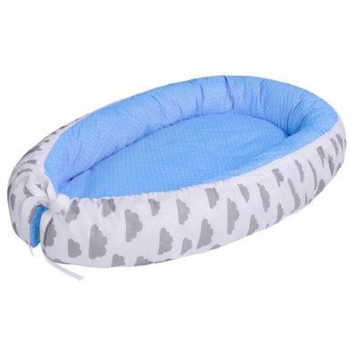 Lulando - Babynest Wolken 80 X 45 Cm Blå/Vit