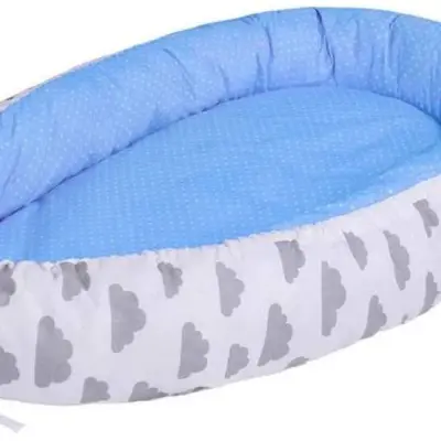 Lulando - Babynest Wolken 80 X 45 Cm Blå/Vit