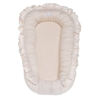 Mini Dreams babynest Cozy, beige med volang