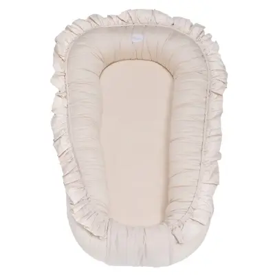 Mini Dreams babynest Cozy, beige med volang
