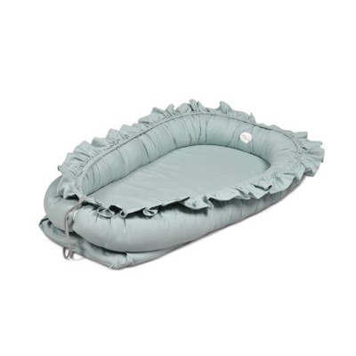 Mini Dreams babynest med volang, dusty green