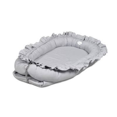 Mini Dreams babynest med volang, dusty grey