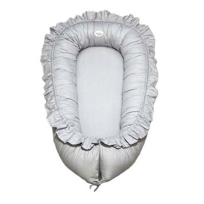 Mini Dreams babynest med volang, light grey