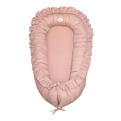 Mini Dreams babynest med volang, vintage pink