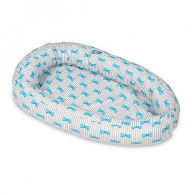 PQP Babynest - Blå Rosetter