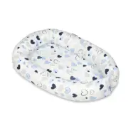 PQP Babynest - Blåa Hjärtan