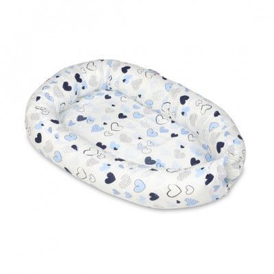 PQP Babynest - Blåa Hjärtan