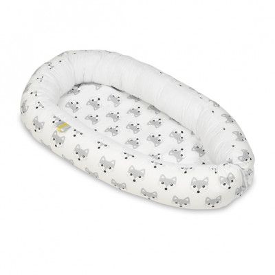 PQP Babynest - Grå Räv med Vit insida