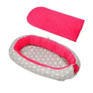 PQP Babynest - Med Dyna - Polka Dots On Grey