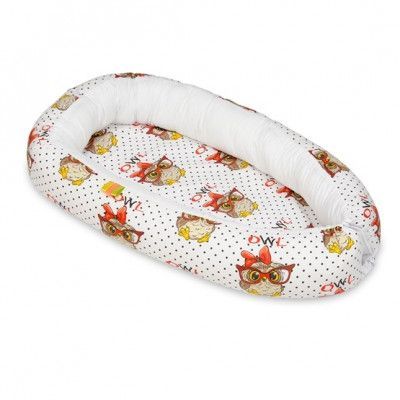 PQP Babynest - Uggla med Vit Insida