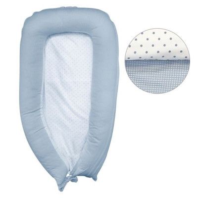 Vinter&Bloom, Gingham Baby Sleep Nest Placid Blue