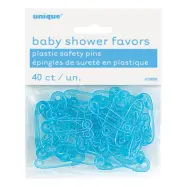 Babyshower Säkerhetsnålar Blå i Plast - 40-pack