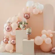 Ballongbåge Roséguld/Persika/Vit