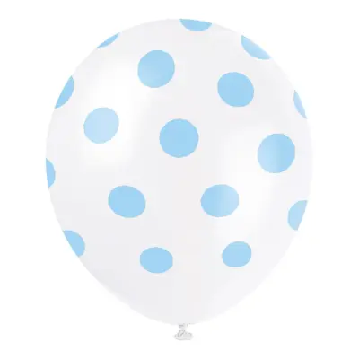 Ballonger Blå Prickiga - 6-pack
