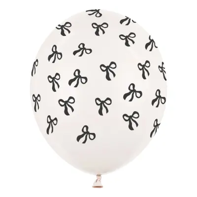 Ballonger Vita med Rosetter - 6-pack