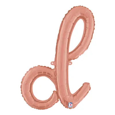 Bokstavsballong Script Roséguld - Bokstav D