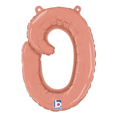 Bokstavsballong Script Roséguld - Bokstav O