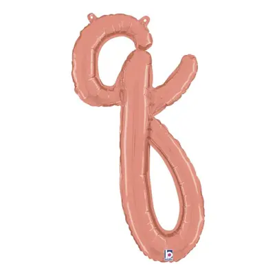 Bokstavsballong Script Roséguld - Bokstav Q
