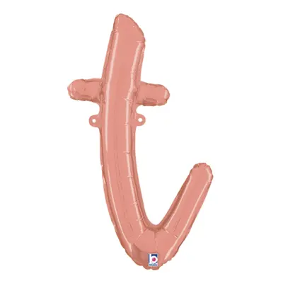 Bokstavsballong Script Roséguld - Bokstav T