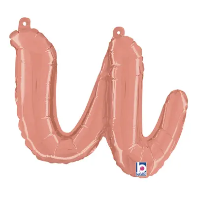 Bokstavsballong Script Roséguld - Bokstav U
