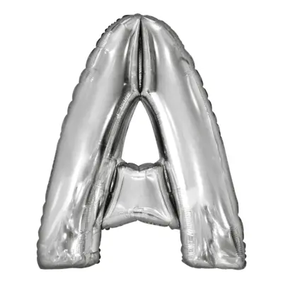 Bokstavsballong Silver Metallic - Bokstav A