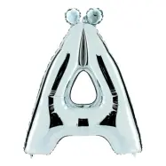 Bokstavsballong Silver Metallic - Bokstav Ä