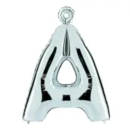 Bokstavsballong Silver Metallic - Bokstav Å