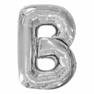 Bokstavsballong Silver Metallic - Bokstav B