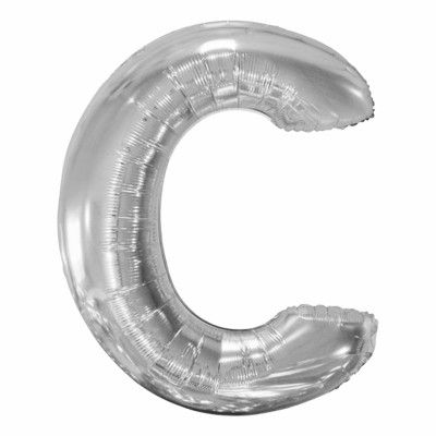 Bokstavsballong Silver Metallic - Bokstav C