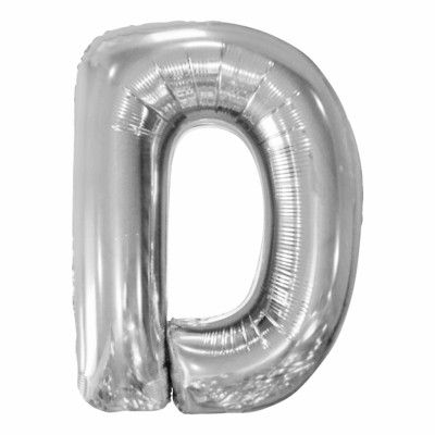 Bokstavsballong Silver Metallic - Bokstav D