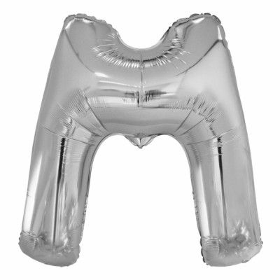 Bokstavsballong Silver Metallic - Bokstav M