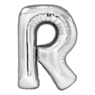 Bokstavsballong Silver Metallic - Bokstav R