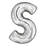 Bokstavsballong Silver Metallic - Bokstav S