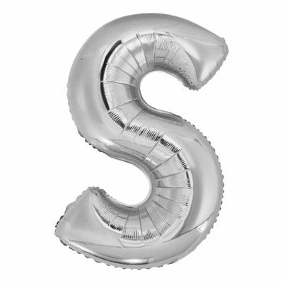 Bokstavsballong Silver Metallic - Bokstav S