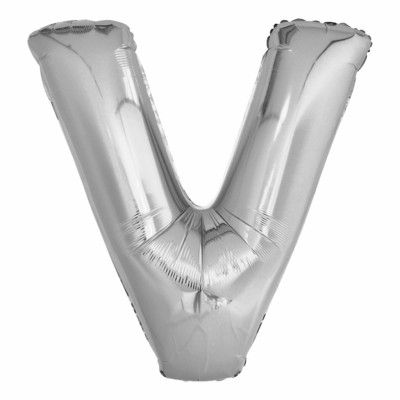 Bokstavsballong Silver Metallic - Bokstav V
