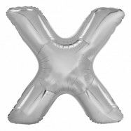 Bokstavsballong Silver Metallic - Bokstav X