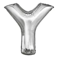 Bokstavsballong Silver Metallic - Bokstav Y