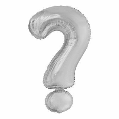 Bokstavsballong Silver Metallic - Tecken ?