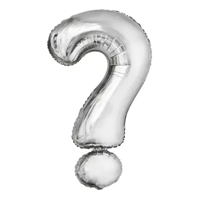 Bokstavsballong Silver Metallic - Tecken ?