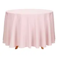 Bordsduk i Tyg Rund Dusty Pink