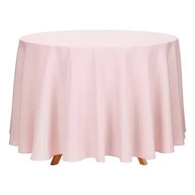 Bordsduk i Tyg Rund Dusty Pink