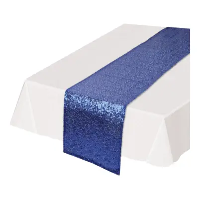 Bordslöpare med Paljetter Blå