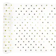 Bordslöpare Organzatyg Prickig Vit/Guld