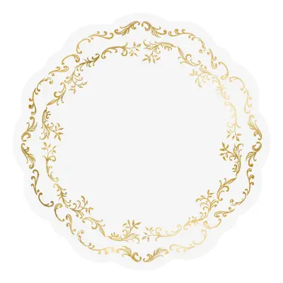 Bordstabletter Ornament Guld/Vit - 6-pack