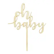 Cake Topper Oh Baby Trä