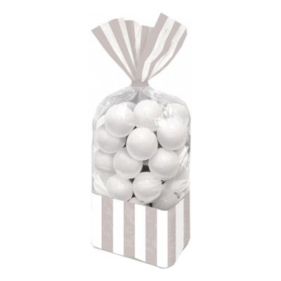 Cellofanpåsar Randiga Silver - 10-pack