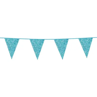 Vimpelgirlang Babyblå Glitter