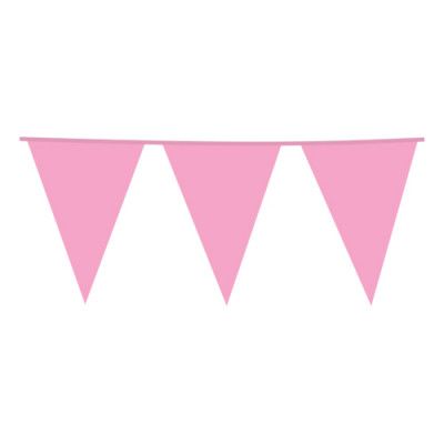Vimpelgirlang Rosa Stor - 10 meter